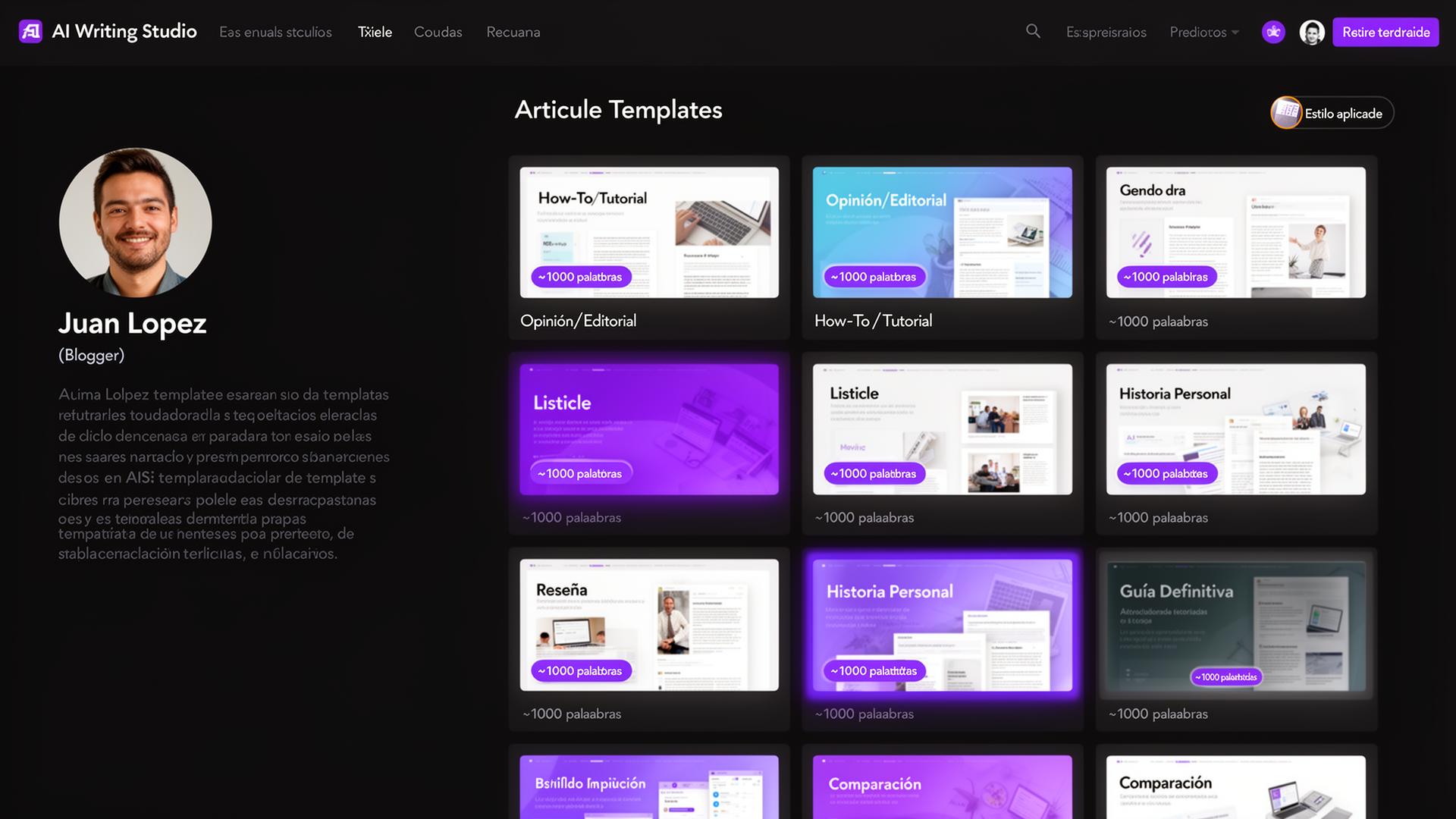 Templates d'articles dans l'AI News Studio