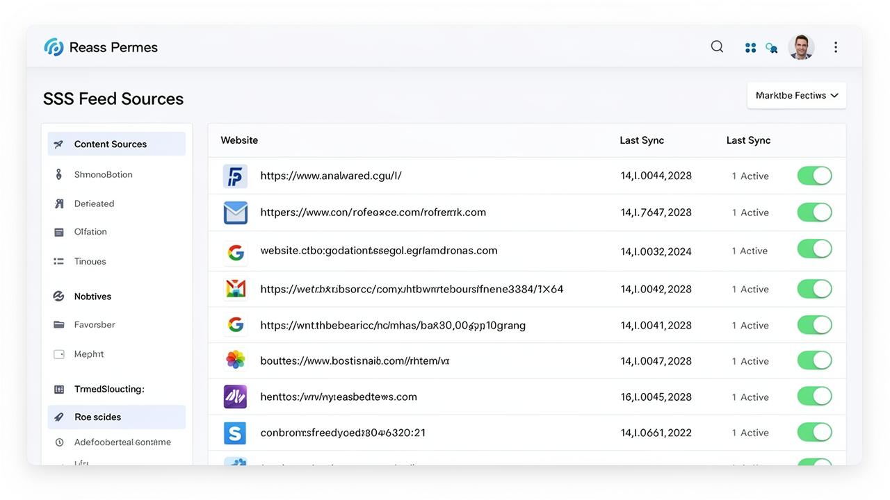Gestion des sources de contenu